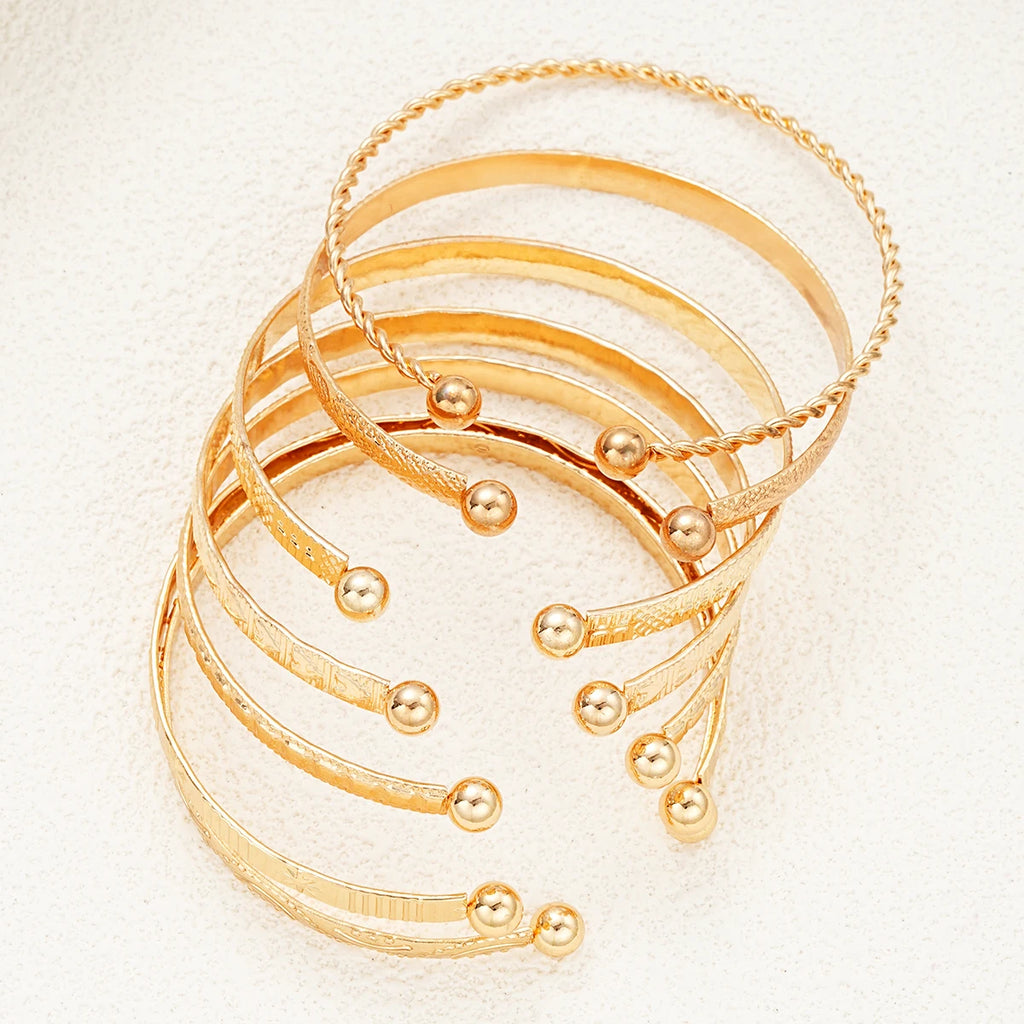 7-Piece Gold Bracelet Set