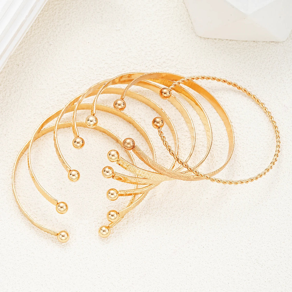 7-Piece Gold Bracelet Set
