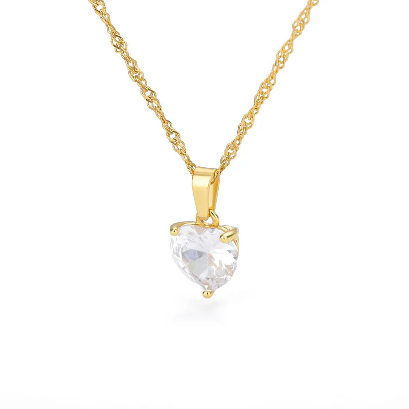 Gold-Plated Heart Pendant Necklace