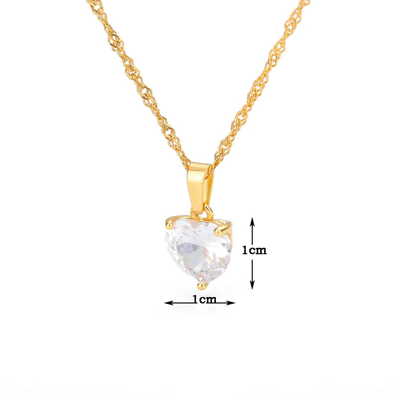 Gold-Plated Heart Pendant Necklace