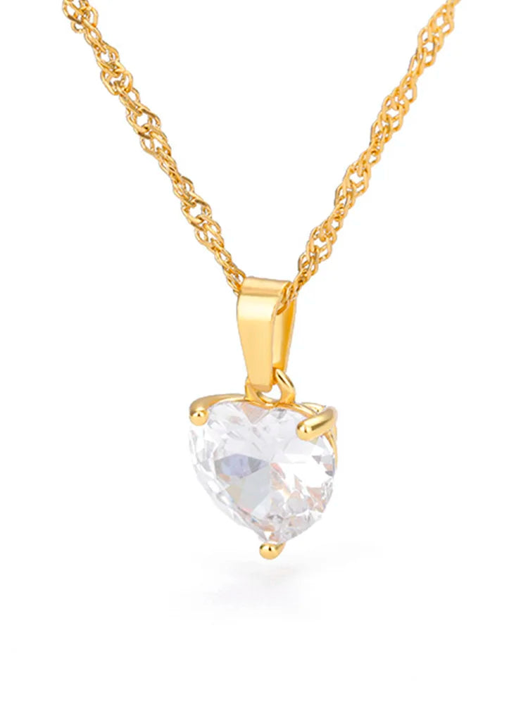 Gold-Plated Heart Pendant Necklace