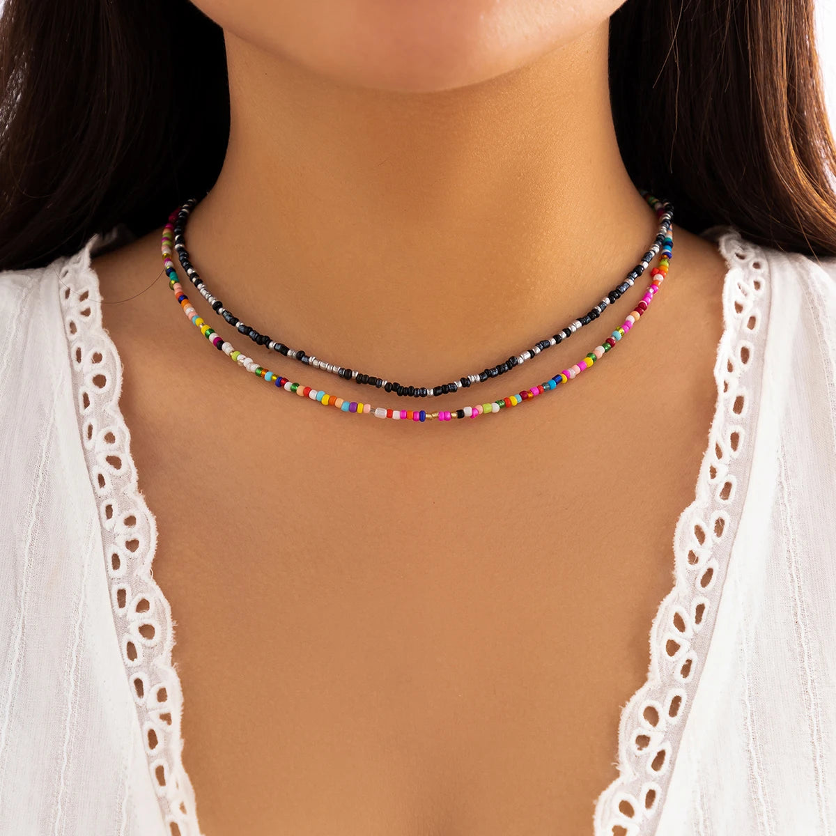 Bohemia Multicolor Beaded Choker