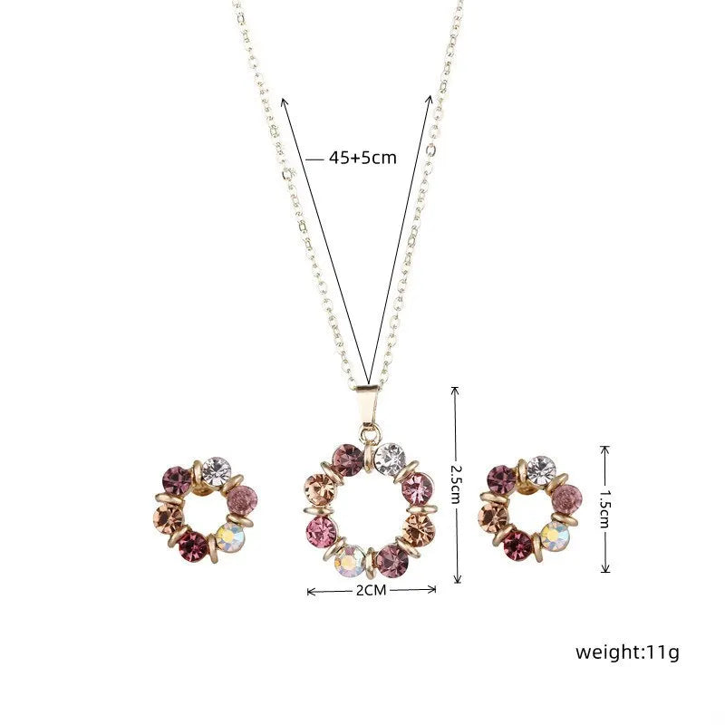 Stained Glass Necklace & Earrings Set
