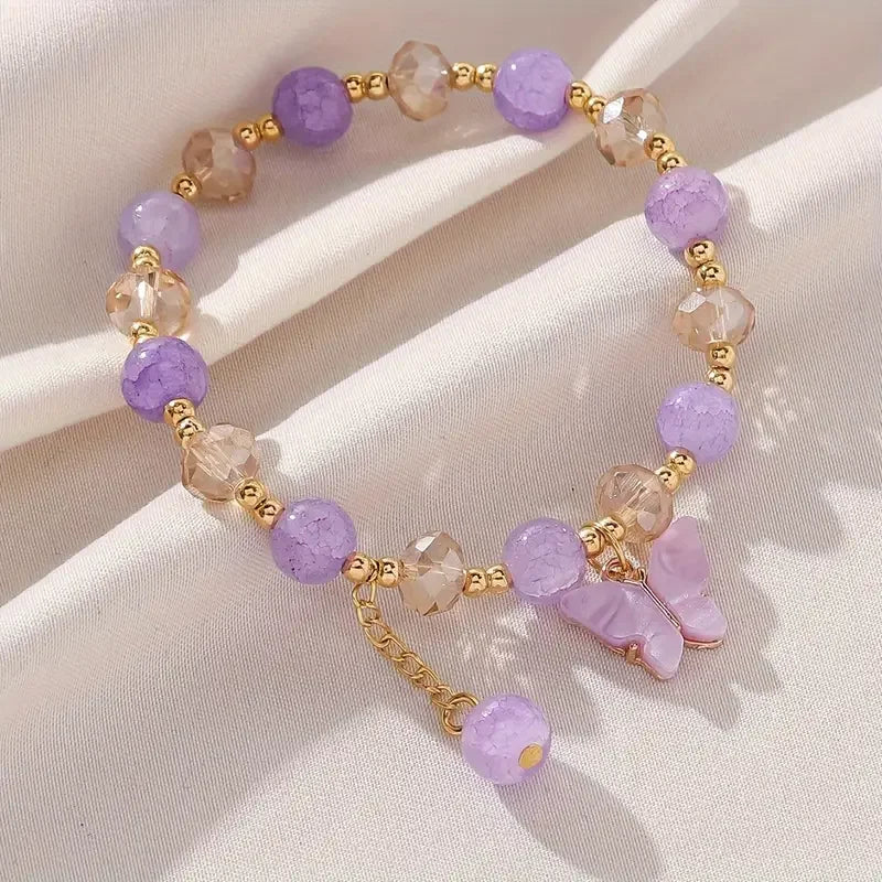 Butterfly Charm Beaded Bracelet