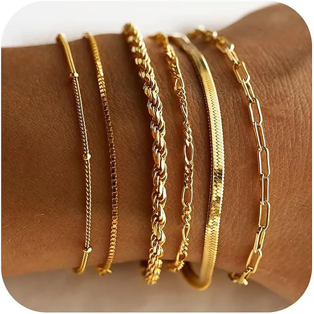 Cuban Link Bracelet Set