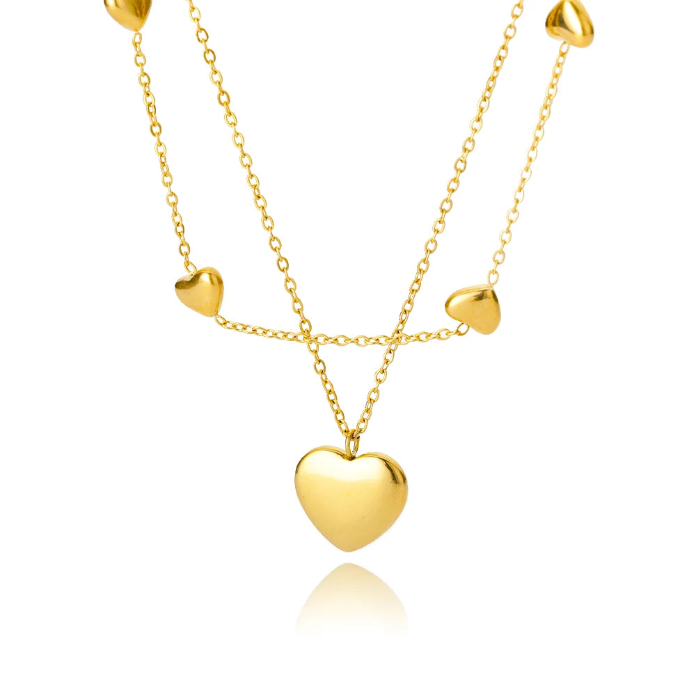 Gold-Plated Heart Pendant Necklace