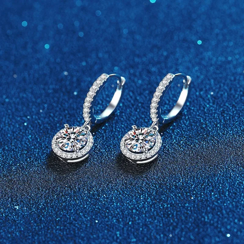 Sterling Silver Drop Hoop Earrings