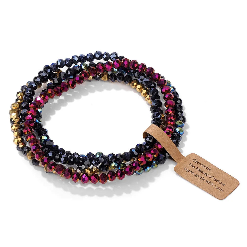 4-Piece Colored Beaded Bracelet Set