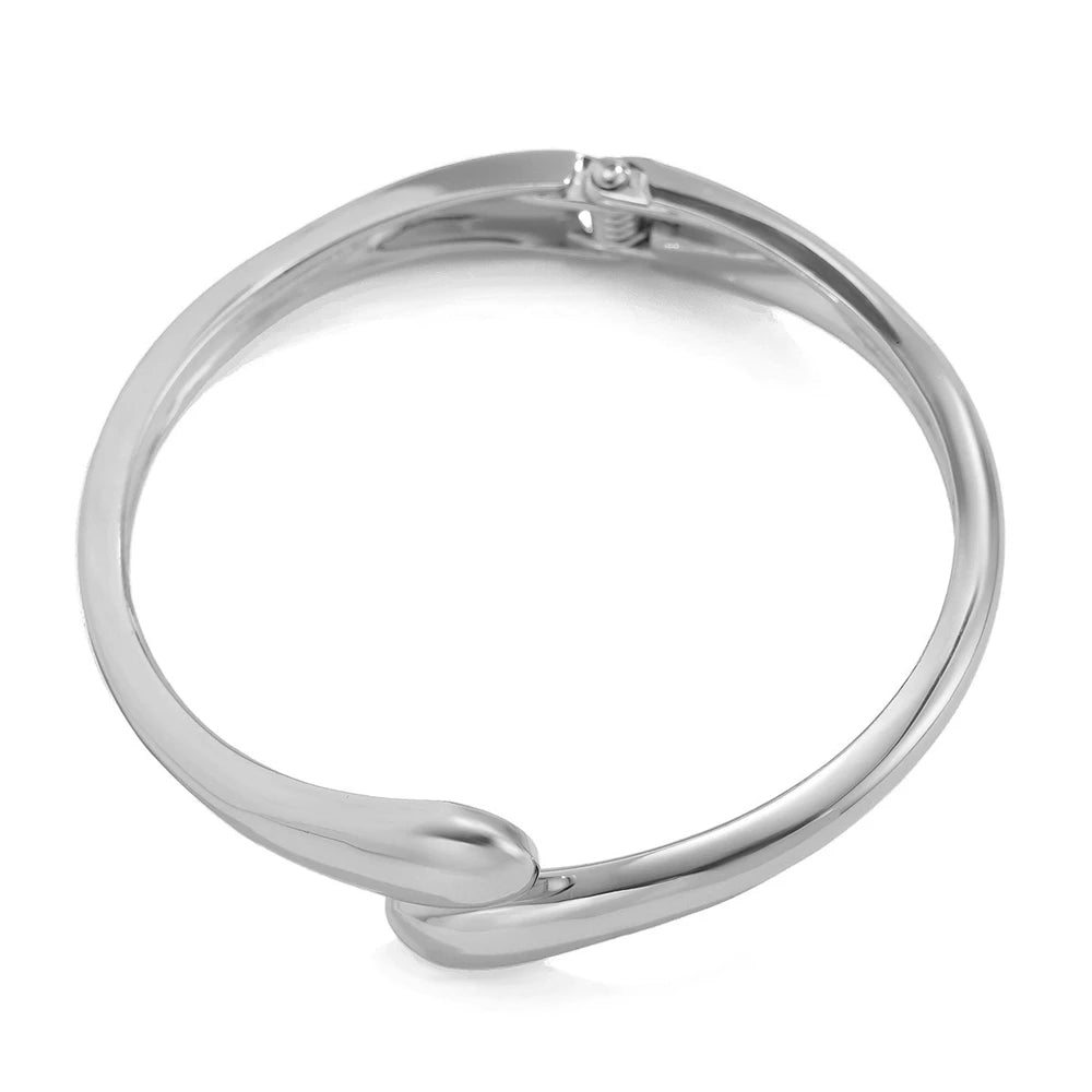 Wide Metal Waterdrop Bangle and Ring
