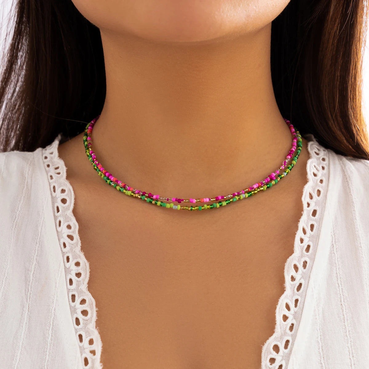 Bohemia Multicolor Beaded Choker