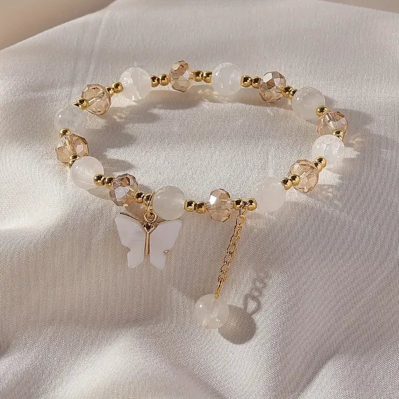 Butterfly Charm Beaded Bracelet