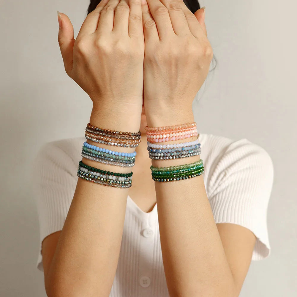 4-Piece Colored Beaded Bracelet Set
