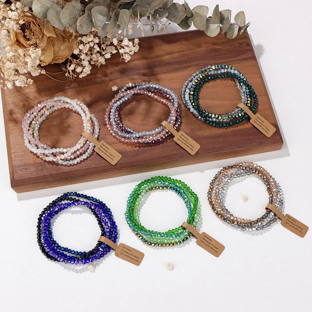 4-Piece Colored Beaded Bracelet Set