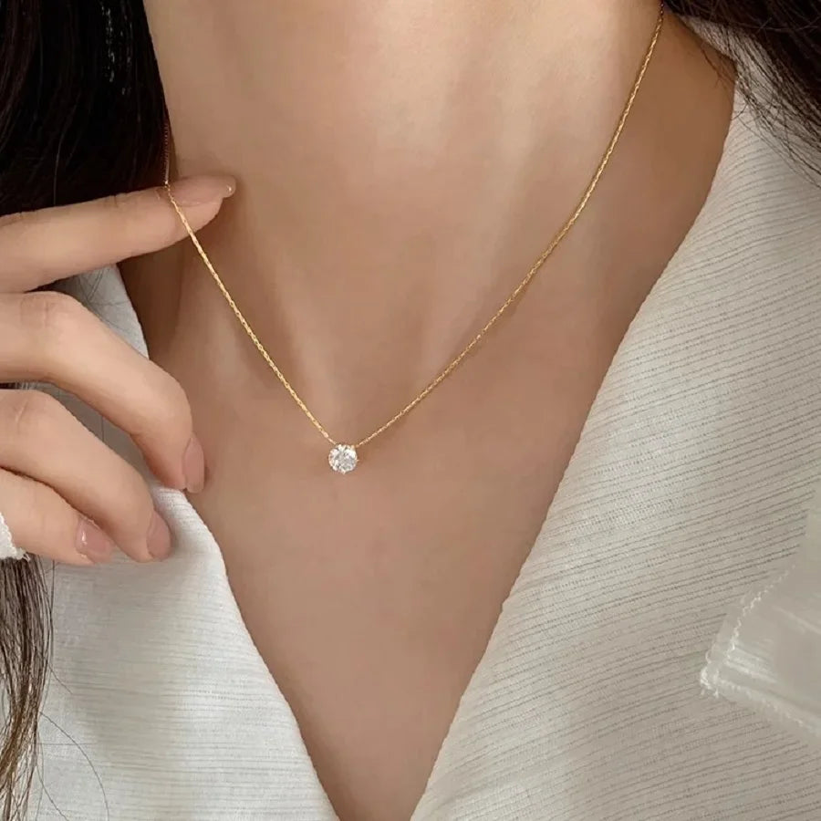 Diamond-Shaped Pendant Necklace