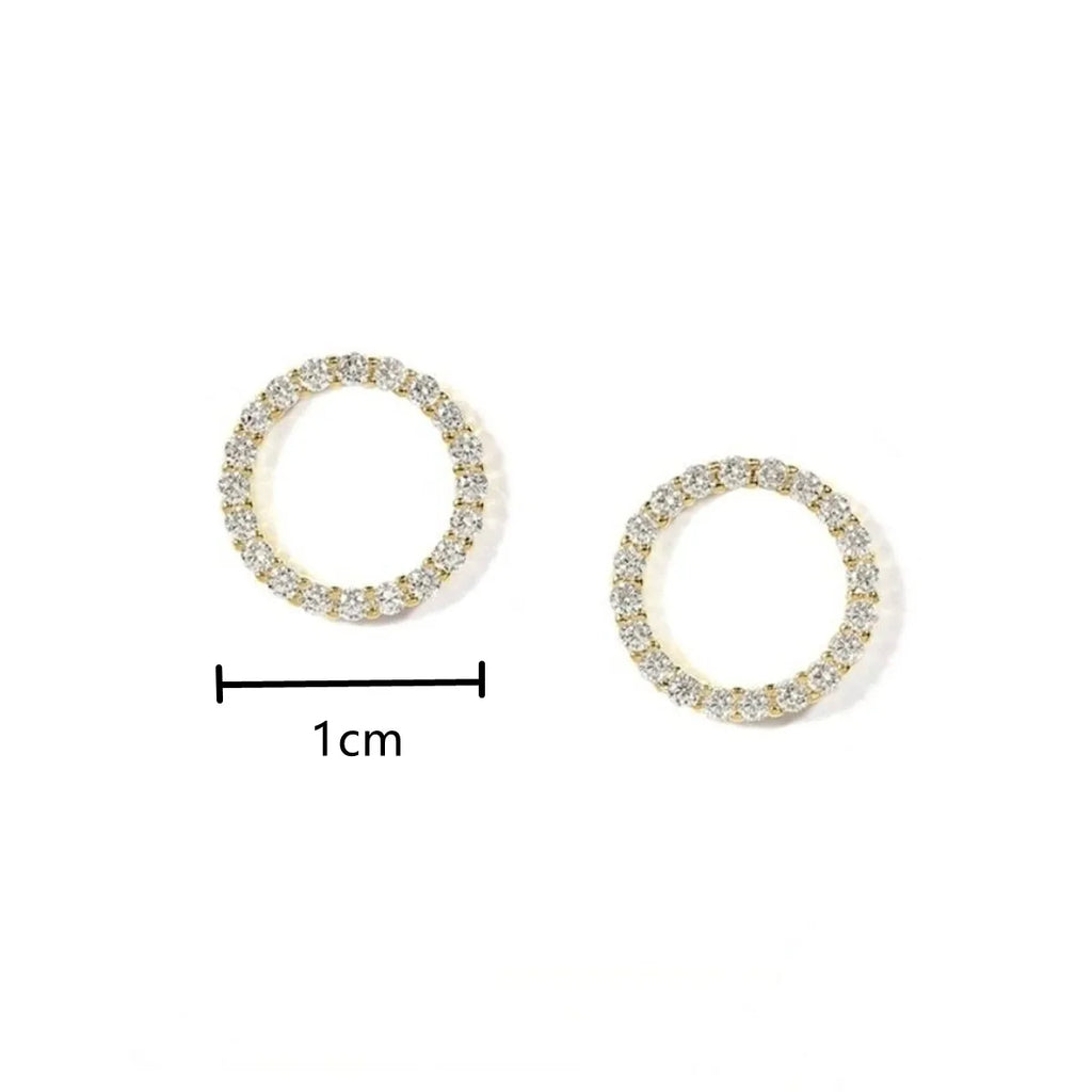 Sparkling Rhinestone Round Stud Earrings