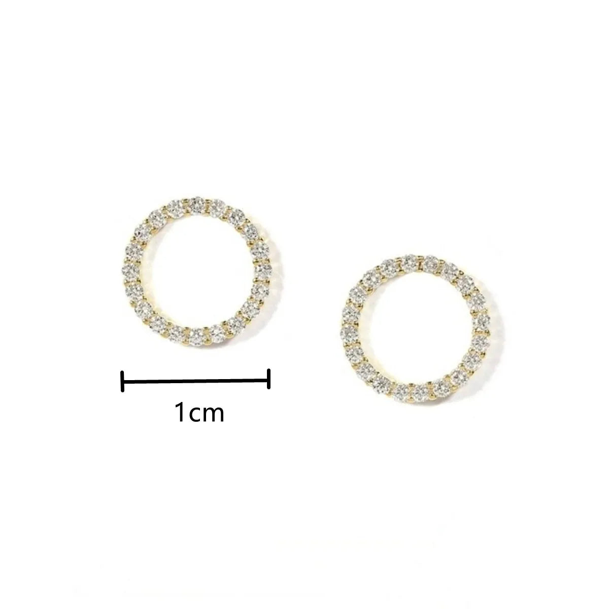 Sparkling Rhinestone Round Stud Earrings
