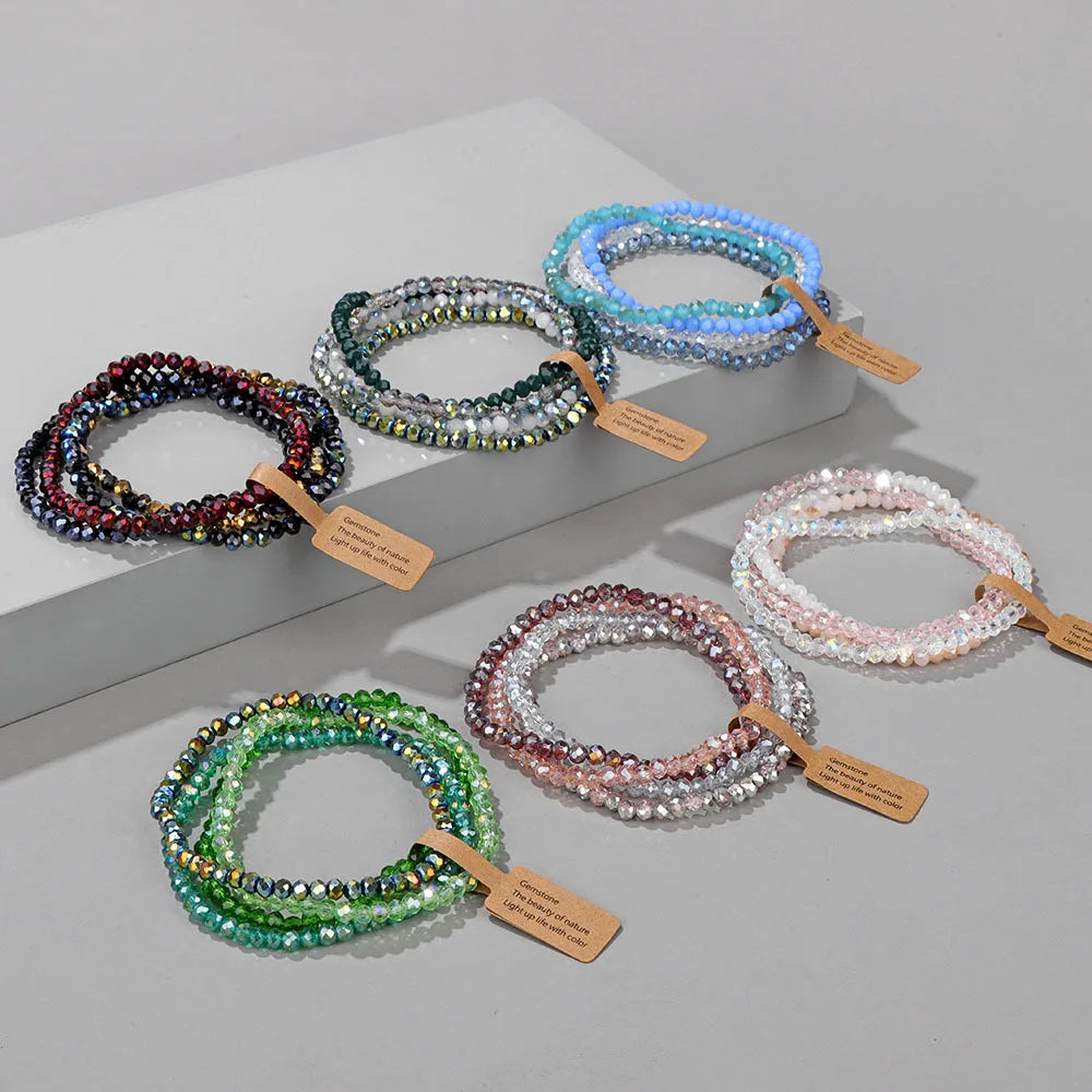 4-Piece Colored Beaded Bracelet Set