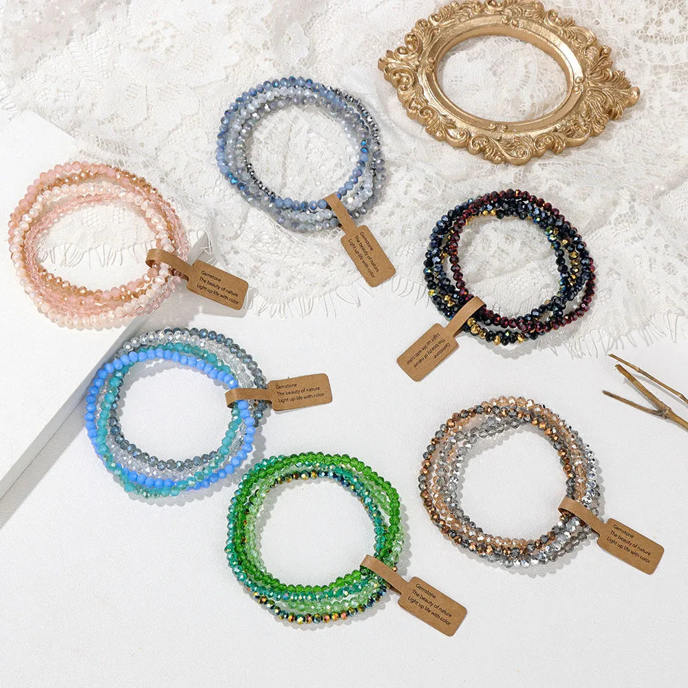 4-Piece Colored Beaded Bracelet Set