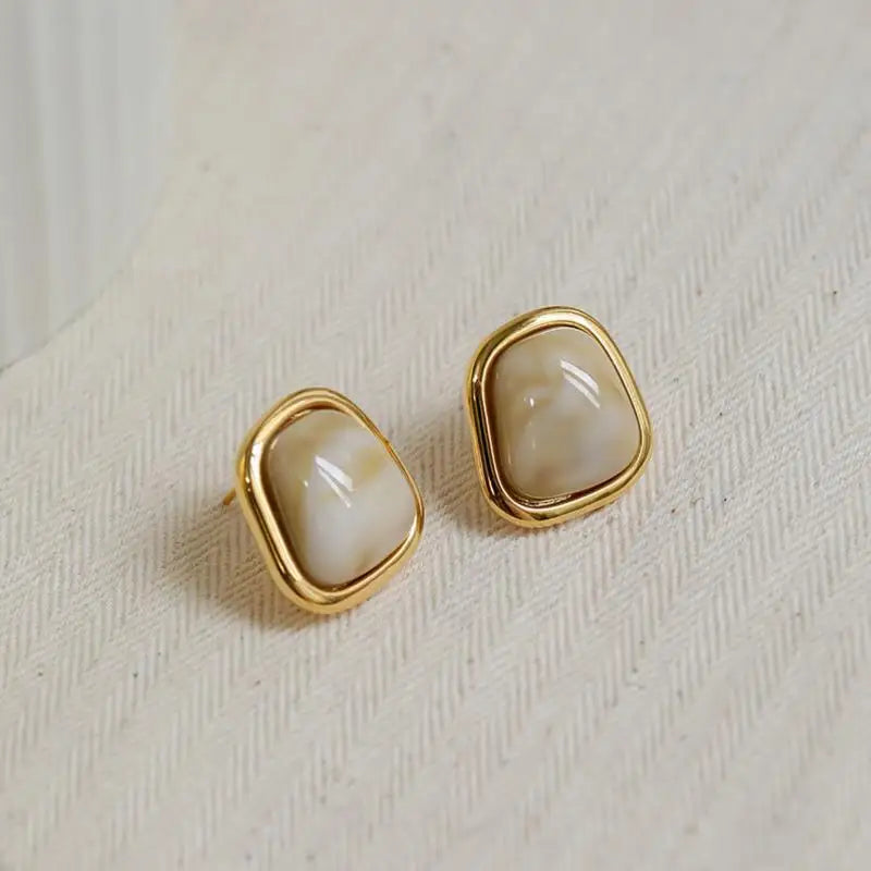 Geometric Square Stud Earrings