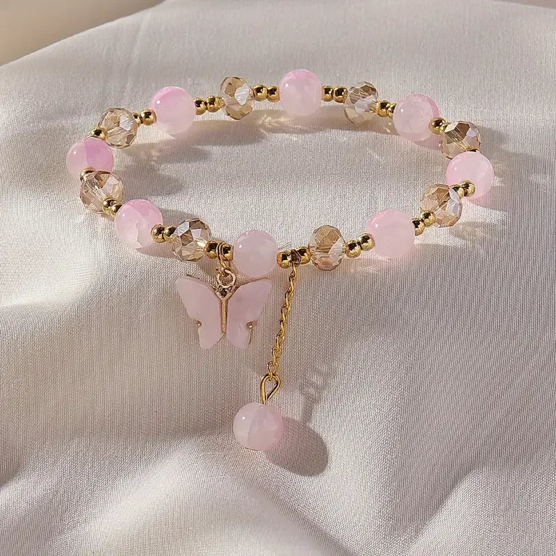 Butterfly Charm Beaded Bracelet