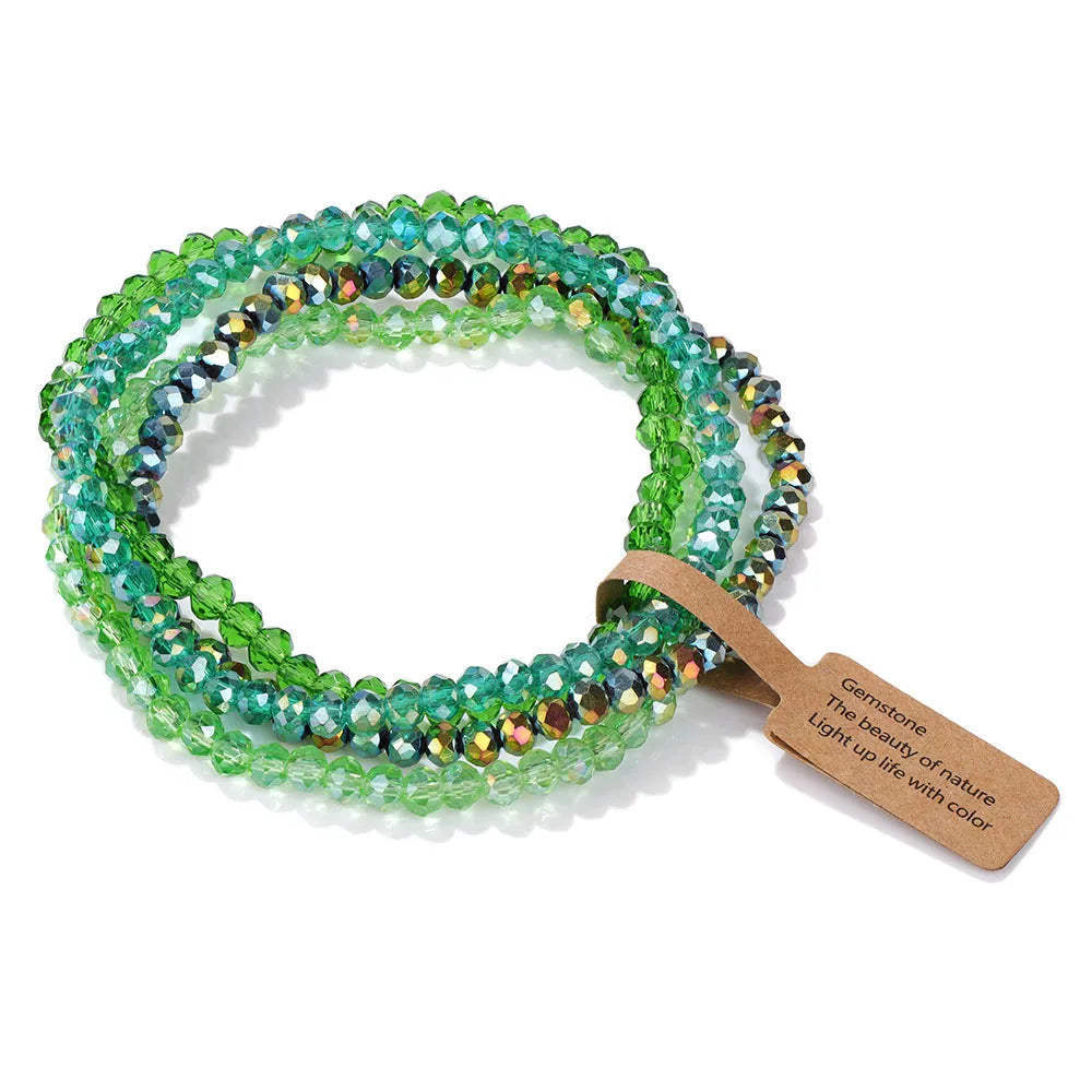 4-Piece Colored Beaded Bracelet Set