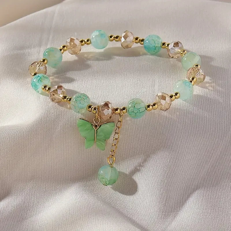 Butterfly Charm Beaded Bracelet